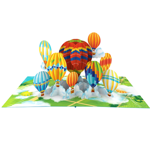 Tarjeta Pop-Up 3D de Globos Aerostáticos Coloridos con Sobre, Recuerdo Único para Celebraciones, Tarjeta de Felicitación Hecha a Mano para Todas las Ocasiones, Manualidades de Papel - Product Image 3