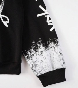 Sudadera con Capucha Estampada Hecha a Mano Estilo Vintage para Hombre, de Moda, Ajuste Oversize, Estilo Urbano, Mangas Largas hasta la Muñeca, Casual y a la Moda - Product Image 5
