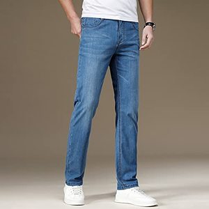 Jeans de Mezclilla para Hombre, Corte Recto, Cintura Media, Ajuste Regular, Estilo Casual de Algodón, para Primavera - Product Image 5