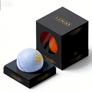 Boîte cadeau en carton recyclé écologique, faite à la main et personnalisée, pour un seul bombes de bain, réutilisable, pour l'emballage des bombes de bain - Product Image 3