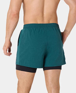 Pantalones Cortos Deportivos Casuales para Hombre, Color Sólido, Secado Rápido, con Bolsillos, Cintura Elástica, Largo Medio, Verde Azulado, Venta al Por Mayor 2026 - Product Image 2