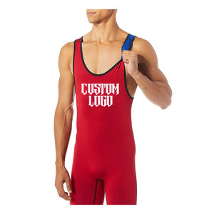 Pakistan Made Wrestling <b>Singlets</b> for <b>Men</b> Breathable Eco-Friendly 100% Polyester Custom Fabric Logo Lightweight Quick Dry OEM - Product Image 3
