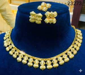 Meilleures ventes 2024 : Ensemble collier et boucles d'oreilles tendance pour femme, style africain inspiré de l'Inde, en alliage plaqué or/argent avec cristaux/strass - Product Image 2