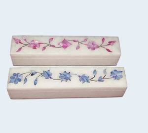 Cadena y Tobillera de Mármol Alabastro con Incrustaciones de Madreperla |   Caja de Almacenamiento para Corbatas Largas y Joyas |   Caja de Regalo Personalizada al por Mayor - Product Image 2