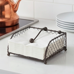 Porta servilletas rústico de hierro, marco de alambre vintage para mesa, soporte resistente para pañuelos, para decoración del hogar y servicio en restaurantes - Product Image 1