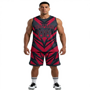Tenues de football 7v7 personnalisées avec nom et numéro, ensemble maillot d'équipe 100 % polyester sans manches, grande taille, respirant - Product Image 1