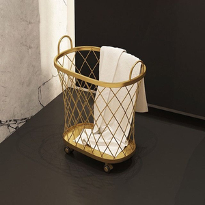Premium Metal Wire Laundry <b>Basket</b> White Mesh Storage <b>Hamper</b> High Quality Iron Household Organizer <b>For</b> Hotels And Apartments - Product Image 5