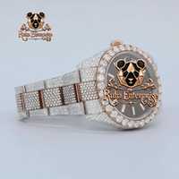 Jam Tangan Berlian Moissanite Fashion Kualitas Terbaik untuk Pria, Arloji Premium dengan Casing Tahan Lama, Tali Jam yang Dapat Disesuaikan, dan Elegan