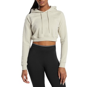 Sudadera con Capucha de Alta Calidad para Mujer, 100% Algodón, con Cordón Ajustable, Logotipo Personalizado, Sudadera de Invierno, Hombros Caídos, Corte Recortado, Cuello con Capucha - Product Image 1