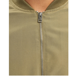 Blouson bomber en toile vert olive uni pour homme, fermeture éclair, col montant, décontracté, respirant, streetwear, vêtements d'hiver - Product Image 3