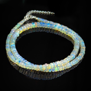 Collar de Cuentas de Ópalo Natural Rondelle de 3-5mm, Collar de Cuentas de Ópalo Fuego, Cuentas de Ópalo Lisas a Precio Mayorista - Product Image 4