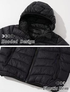 Veste matelassée noire à capuche pour homme, manteau d'hiver chaud et épais décontracté, fermeture éclair, manches longues, coupe-vent léger pour homme - Product Image 5