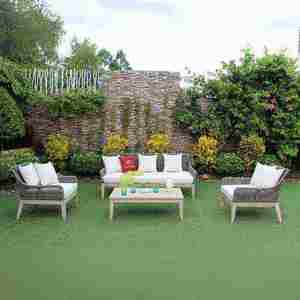 Ensemble de canapés de salon d'extérieur RASF-168 avec corde tressée à la main - Product Image 1