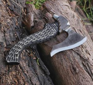 STEEL CRAFT INTERNATIONAL Hand-Forged Damascus Carbon Steel <b>Axe</b> 12" Stylish raindrop Handle DIY Grade ODM 1 Year Woodworking - Product Image 3