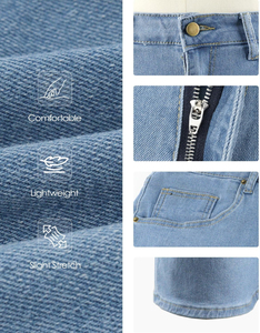 Fashionable High Waist Denim Shorts Summer Casual Super Distressed <b>Jeans</b> Shorts Straight Leg Casual Summer Style 100% Cotton - Product Image 6