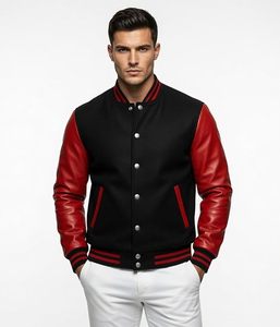 <b>Mens</b> Professional Sports Team <b>Varsity</b> <b>Bomber</b> <b>Jacket</b> With Custom Logo Embroidery And Durable Premium Construction - Product Image 4