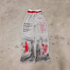 Pantalones de pana de pierna ancha de dos piezas con estampado de grafiti de doble capa, estilo hip hop, streetwear unisex para parejas, novedad 2026 - Product Image 1