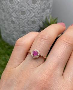 Anillo de Rubí Natural, Plata de Ley 925, Chapado en Oro de 14k, Joyería Fina Hecha a Mano, Certificado IGI, Diseño Vintage, Julio - Product Image 5