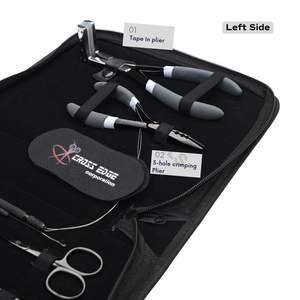 Kit d'outils professionnel pour extensions capillaires dorées : Pince à retirer les perles, Pince à sertir les perles, Crochet de tirage, Aiguilles à coudre et Anneau de séparation capillaire - Product Image 3