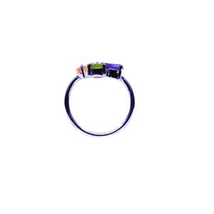 Wedding Wear 925 Sterling Silver Gold Plated Jewelry Multi Tourmaline Gemstone Women Wear Classic <b>Couple</b> <b>Ring</b> - Product Image 2