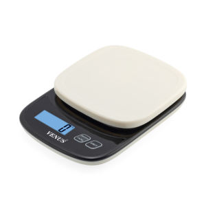 Balance électronique de cuisine domestique multifonction de haute qualité en plastique, alimentée par piles, pour aliments et pâtisserie, de forme ovale - Product Image 3