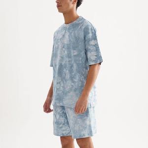 Conjunto de Camiseta y Pantalones Cortos de Algodón Puro, Transpirable, de Corte Holgado, con Diseño Tie Dye, para Hombres y Adolescentes, Talla Grande, Informal, para Verano - Product Image 3
