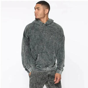 Ensemble de survêtement personnalisé avec logo, sweat à capuche et pantalon de jogging, grande taille, unisexe, style vintage délavé, streetwear d'hiver, polaire 100% coton respirant, couleur unie - Product Image 5