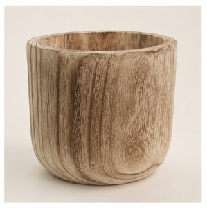 Maceta de Madera Ecológica al por Mayor con Acabado Rústico Quemado, Maceta de Madera Natural para Decoración Moderna de Interiores de Hogar y Oficina - Product Image 1