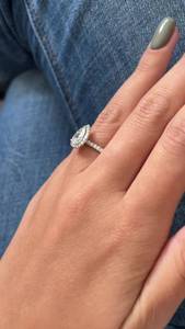 Anillo Clásico con Halo de Moissanita Corte Pera VVS1 de 1 Quilate, Plata de Ley 925, Regalo Sorpresa de Aniversario para Pareja, Venta al Por Mayor - Product Image 3