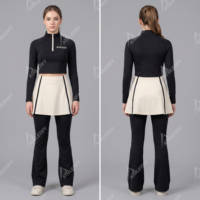 Ensemble de vêtements de sport pour femmes, tenue de sport modeste pour la salle de sport, la course à pied, le yoga et le tennis, vêtements de fitness respirants et actifs