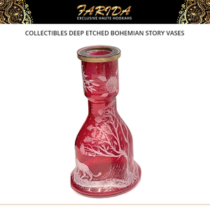 Vase à chicha Farida Hookahs en verre gravé profond, finition miroir, type courbé, 30 cm, luxe - Product Image 3