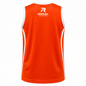 เสื้อบาสเก็ตบอลผู้ชายไซส์ใหญ่ ระบายอากาศได้ดี แขนกุด โพลีเอสเตอร์ 100% ปรับแต่งได้ ต้านเชื้อแบคทีเรีย แห้งเร็ว ขายดี - Product Image 2