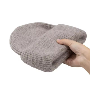 Custom Logo High Quality Fashion Warm Winter Jacquard Knitted Ripped Rivet Daily Adjustable <b>Wool</b>/Cotton <b>Beanie</b> <b>Hat</b> for Men Women - Product Image 1
