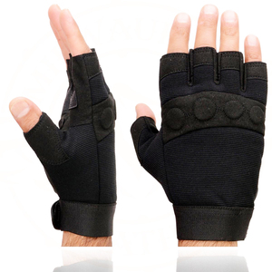 Gants de moto sans doigts rembourrés noirs pour hommes Samroz Sports - Product Image 4