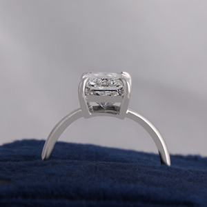Bague de fiançailles en diamant de laboratoire taille radiant 4 carats, or 10K 14K 18K, solitaire - Product Image 4