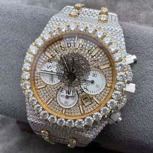 Splendide Montre de Luxe en Diamant avec Boîtier en Argent et Cristal Saphir, Moissanite, Mouvement Quartz Analogique ETA 28mm, Étanche 10m – Idéal Cadeau Bijou - Product Image 6