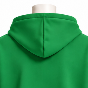 Sweat à capuche zippé vert pour homme, avec patch lettres en chenille, en molleton épais, coupe droite, style streetwear décontracté, poche kangourou, hiver - Product Image 4