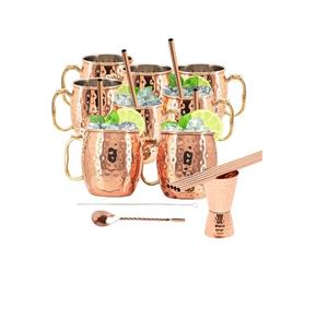 Ensemble de 4 mugs Moscow Mule, motif pierre électroplaqué, revêtement en acier inoxydable 304, parfait pour le vin et la bière - Product Image 3