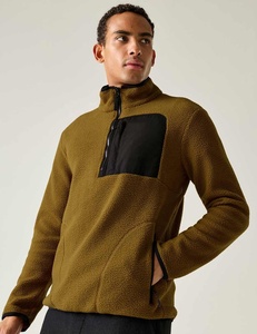 Chaqueta de Forro Polar Sherpa para Hombre, Cuello Alto, Media Cremallera, Prenda Exterior Suave para el Invierno y Viajes Diarios - Product Image 4
