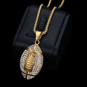 Pendentif de football Jewelux de qualité supérieure, en argent 925 plaqué rhodium, avec cristaux et strass, style hip-hop, unisexe, à porter au quotidien, en provenance d'Inde - Product Image 4
