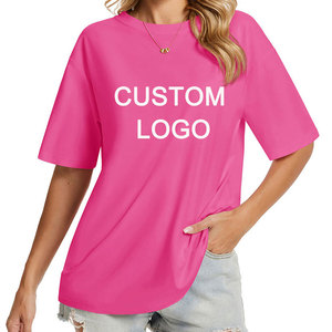 T-shirt décontracté personnalisé OEM pour femme, écologique, imprimé, 100 % coton, coupe ajustée, épaules tombantes, col rond confortable, mode estivale - Product Image 1