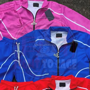 Ensemble de survêtement décontracté 2 pièces en nylon pour homme, coupe-vent d'été 2026, avec short et haut à manches longues - Product Image 5