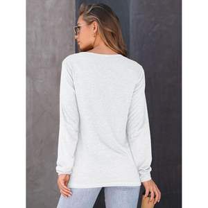 2025 <b>Women's</b> <b>Long</b> <b>Sleeve</b> Casual Loose Fit Tees Solid Color Oversized Basic <b>Tops</b> for Office XL Silk Business Casual Outfits - Product Image 5