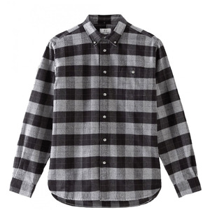 Custom <b>Men's</b> Cotton Polyester Thick Black Red Retro Autumn Winter Button Down Long Sleeved Vintage <b>Men</b> <b>Flannel</b> Plaid <b>Shirt</b> - Product Image 1