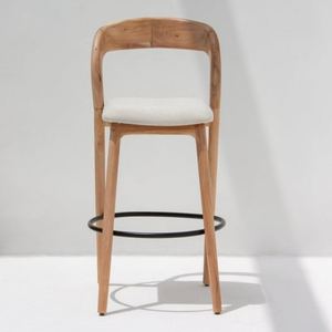 Tabouret de bar en bois Vandana Falcon Mira avec assise confortable pour cuisines et bars modernes - Product Image 2