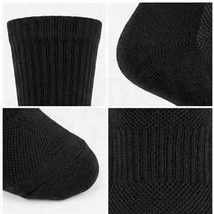 Crew <b>Socks</b> Solid Black Cotton Breathable Casual Daily Wear for Adults Summer Season - Product Image 4