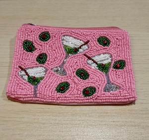 Small Beaded Coin Purse With Stone Gemstone Embellished Wallet Geometric Seed <b>Bead</b> Card Holder Handmade Pouch Women Jewelry Bag - Product Image 6