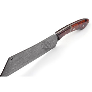 Nouvelle édition - Couteau de boucher en acier Damas forgé à la main, manche en bois, lame ambidextre de 7 pouces, surface goutte de pluie, couteau rasoir - Product Image 4