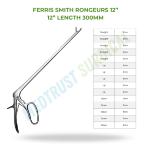 Ferris Smith Rongeurs 12 pouces 300 mm Instrument chirurgical neurochirurgical pour la coupe osseuse et la décompression vertébrale - Product Image 2