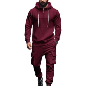 Conjunto de Sudadera y Pantalón de Forro Polar para Hombre, Personalizado, Estampado, de Invierno, Cortavientos, para Exteriores, con Capucha, Informal, de Maternidad, de 2 Piezas - Product Image 3